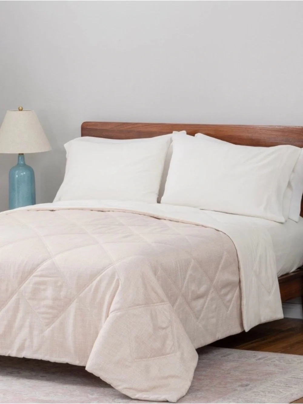 Blush Quilted Comforter - Lightweight Cozy Layer